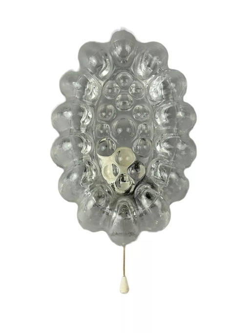 Lampe murale des années 60 70 en verre et métal Bubble Wall Sconce Space Age Design