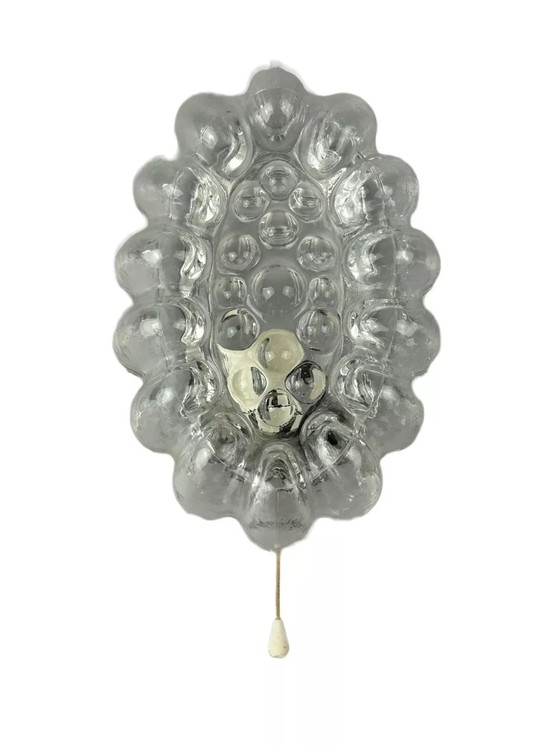 Image 1 of 60s 70s wall lamp made of glass & metal Bubble Wall Sconce Space Age Design