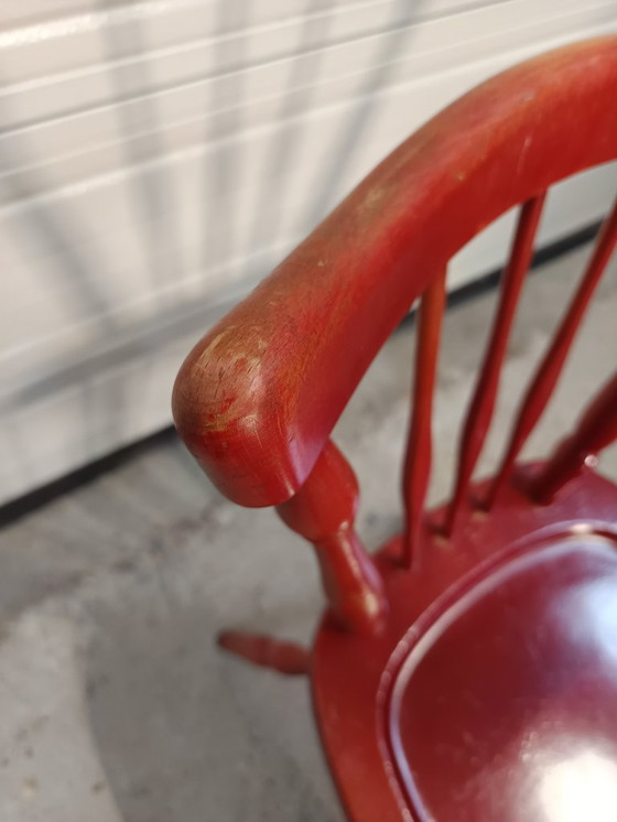 Image 1 of Set of 6 Vintage red chairs