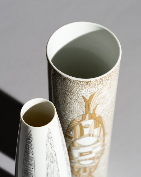 Image 1 of Hutschenreuther Porcelain Vase Duo Theo Baumann & Cuno Fischer MCM WGP
