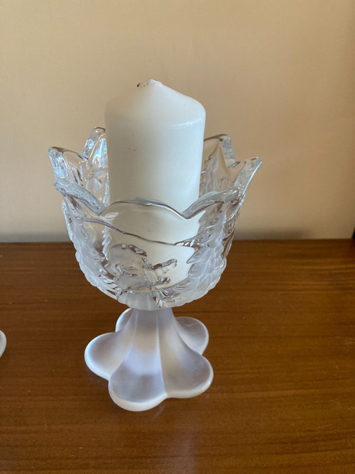 2 candelabros Walther Glass Winterland