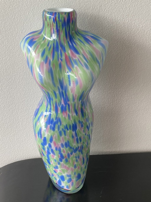 Large Murano Vase with Vintage Woman's Bust
