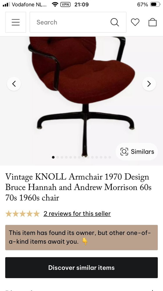 Image 1 of Silla de diseño de los años 70