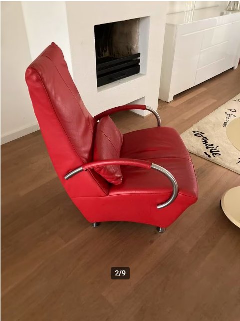 Image 1 of The Future Sitting Vision armchair with footstool Panda Red