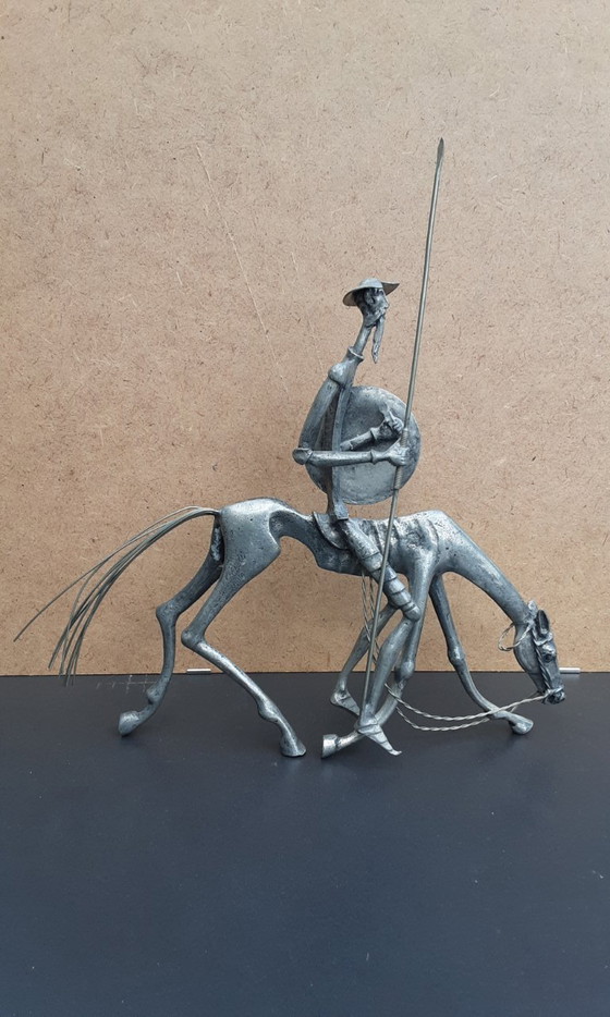 Image 1 of Sculpture Michel Laude, Don Quichotte en étain, 1970, Artebouc