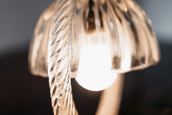 Image 1 of Barovier & Toso Pair of Murano Glass and Brass Lampshades, 1950s Vintage