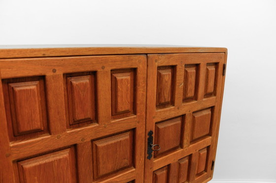 Image 1 of Large Screwless Sideboard in Carved Oak, Spain, 1960s