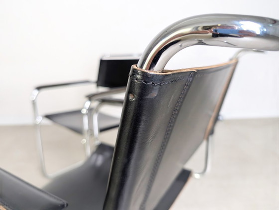 Image 1 of Set van 5 Thonet S34 Midcentury Cantilever stoelen Mart Stam Leer