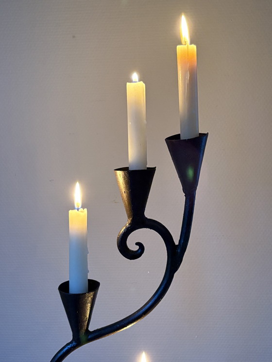 Image 1 of Candeliere vintage in ghisa a spirale