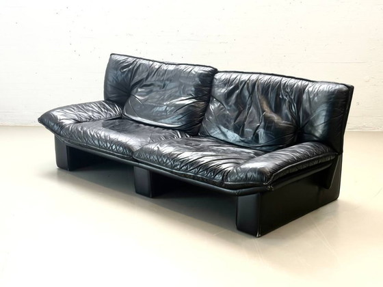 Image 1 of Nicoletti Salotti für Avanti Ledersofa – Italien, 1980er