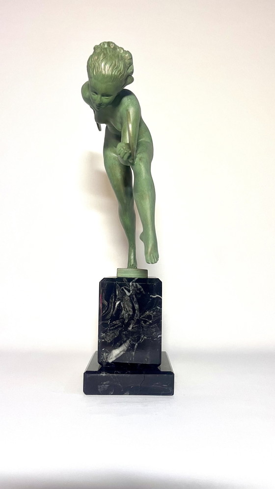 Image 1 of Beautiful Art Deco Statue , Signed (Derrene) , Max Le Verrier