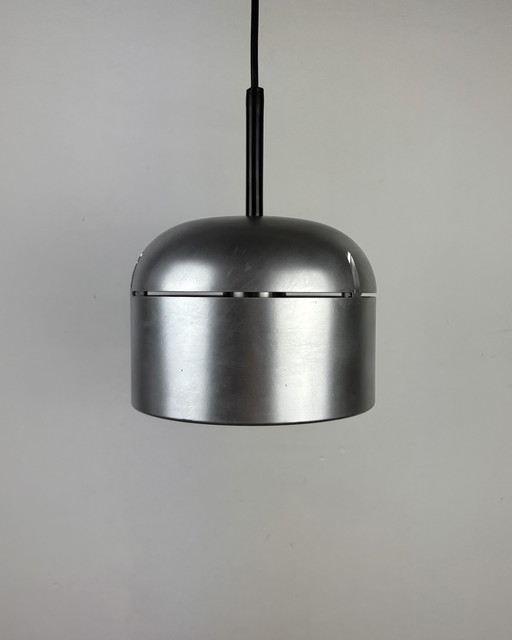 Staff Leuchten Arnold Berges Duo Silver Vintage Pendant Lamp, Space Age, 70s, Mid Century, Industrial design, Germany, 1970s