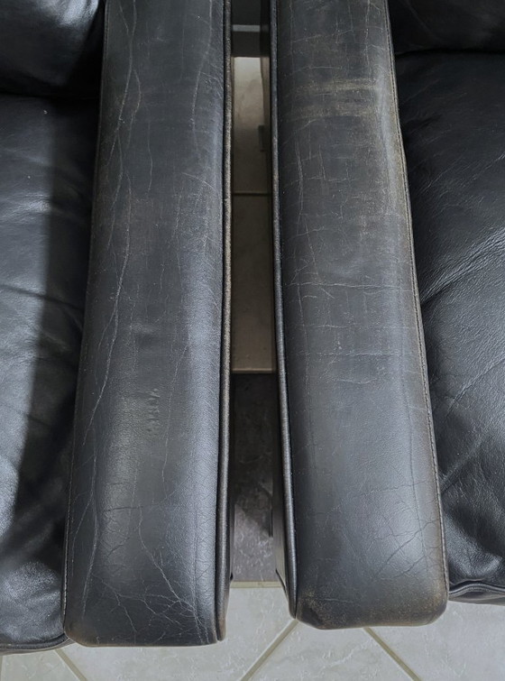 Image 1 of 2 black leather Tecta chairs by Hans Konecke 1960s model D45