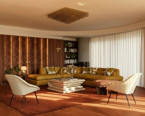 Schelpfauteuil, crème/beige