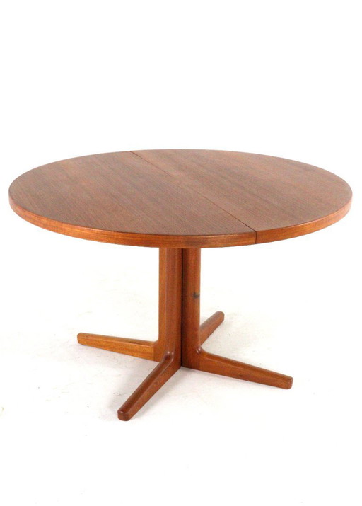 Vejle round 2x extendable dining table vintage Danish