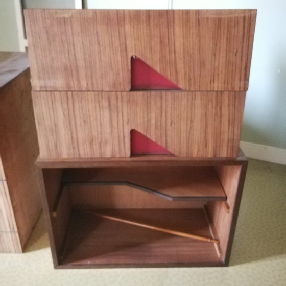 Image 1 of Retro zwevende wandkast, vintage wand rek, antiek wandmeubel