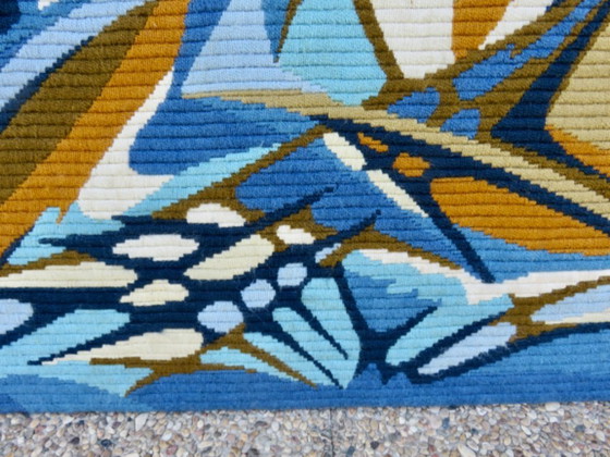 Image 1 of Arazzo Gilles Duvert, astratto, futuristico, arazzo in lana, Francia, anni '70