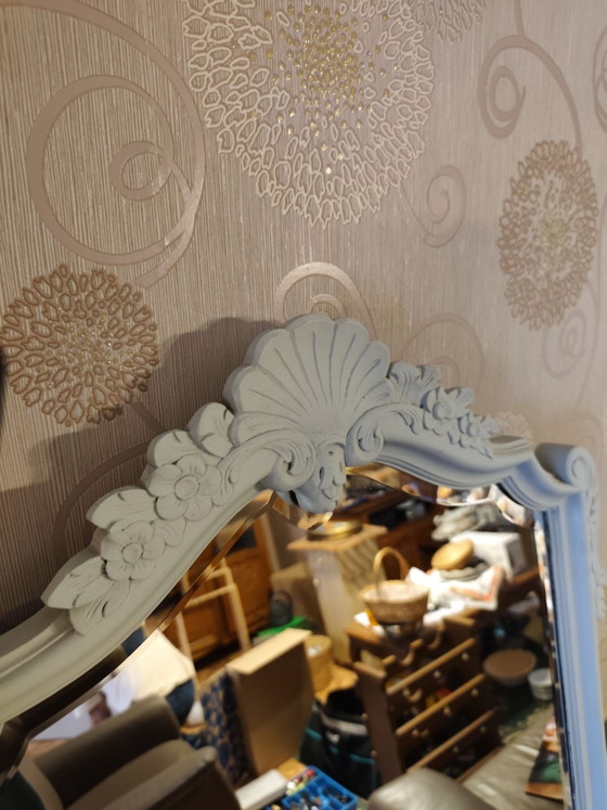 Miroir vintage baroque à fronton, Verre, Bois, Gris (photo 4 sur 8)