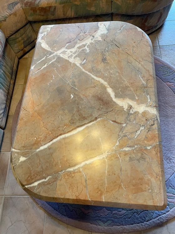 Image 1 of Tavolino da caffè vintage di metà secolo in marmo – Originale Davia Rossa in vero marmo (110x70)