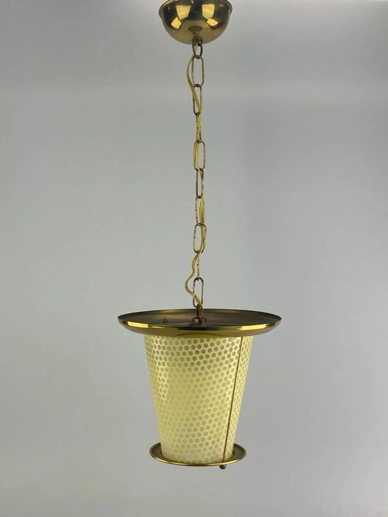 Image 1 of Lampada da soffitto anni '50 e '60, design in ottone di metà secolo, anni '50 e '60