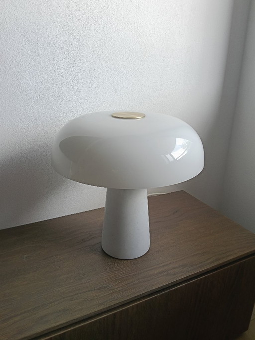 Design For The People Glossy White Table Lamp – tafellampen, Glass, Marble