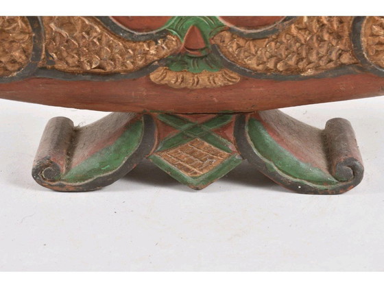 Image 1 of Asiatika Mancala Spielbrett Holz geschnitzt und bemalt 