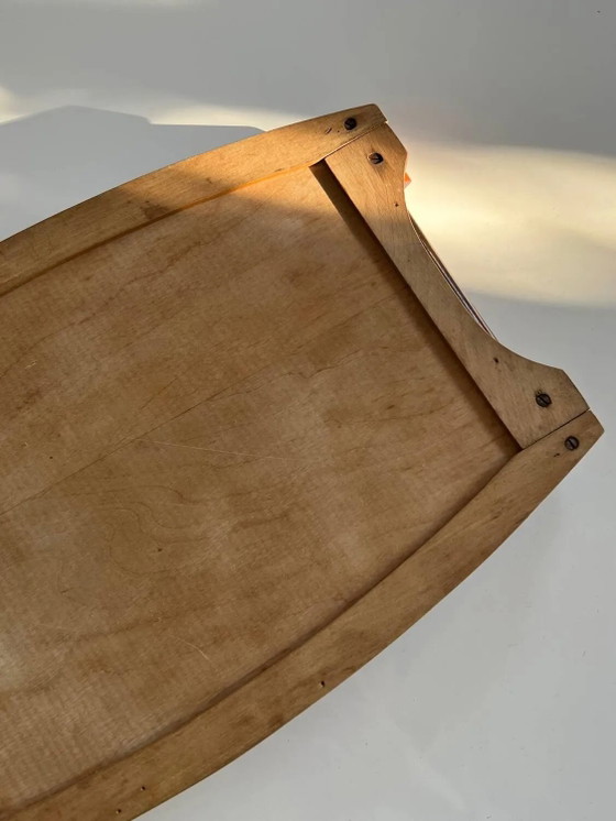 Vintage houten marqueterie dienblad - Art Deco, Tafelaccessoires, Bruin (foto 2 van 12)