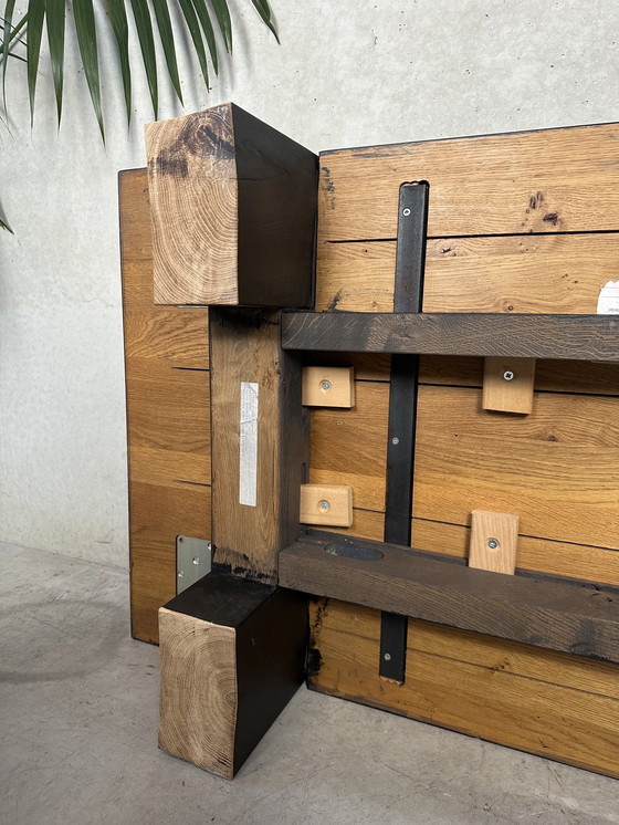 Image 1 of Table basse vintage Japandi en chêne