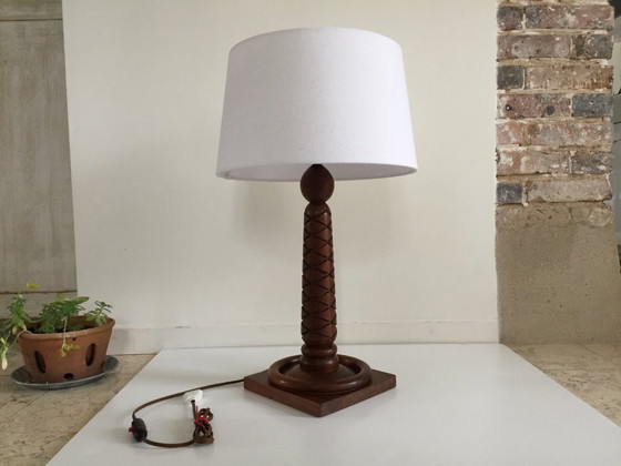 Image 1 of LAMPE Art Déco PALISSANDRE Sculpté