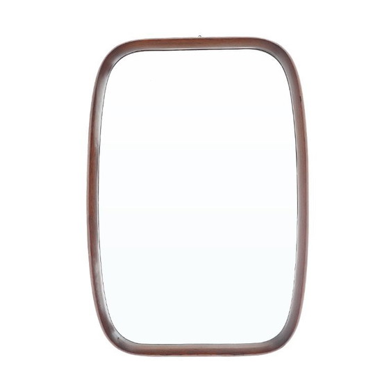 Image 1 of Espejo de pared con marco rectangular de teca, años 60