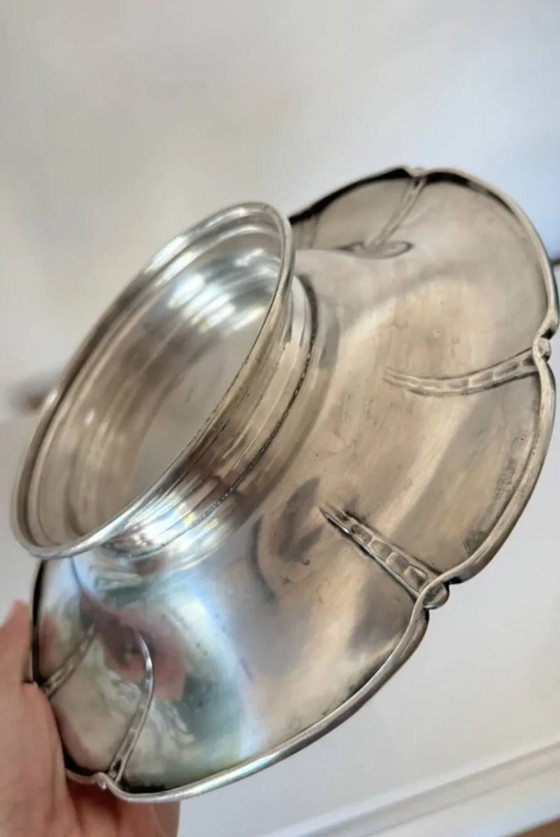 Grote schaal op voet Gallia – Christofle – Verzilverd – Art Deco – Servies, Metaal (photo 6 of 11)