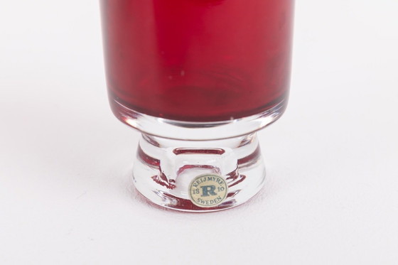 Image 1 of Mid-Century Reijmyre Red Glass Vase Designed by Monica Bratt, 1950’s