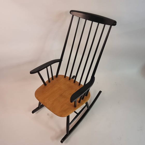 Image 1 of Sedia a dondolo vintage in legno | sedia dal design retrò | stile anni '60