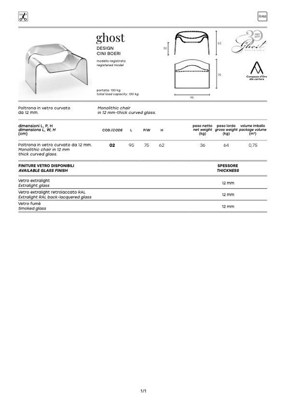 Image 1 of Fiam Italia glazen tafel en armleunstoel