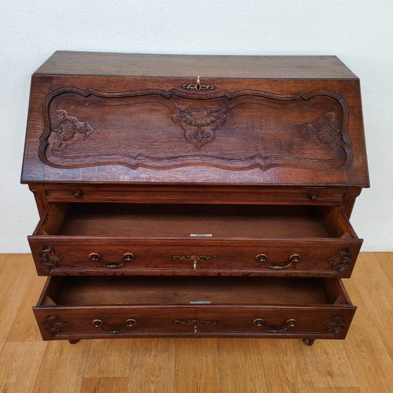 Image 1 of Vintage Louis XV secretary chest of drawers country office desk