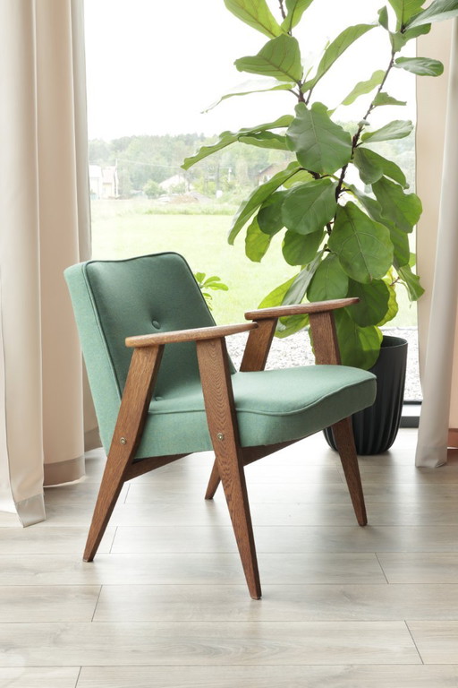 Poltrona Vintage Green Team Lana Legno di Quercia