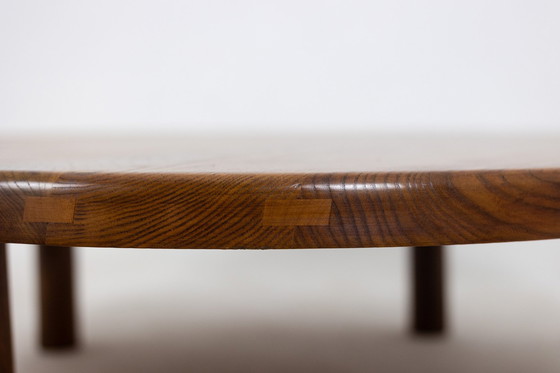 Image 1 of Pierre Chapo. Table basse en orme massif blond. Années 1970.