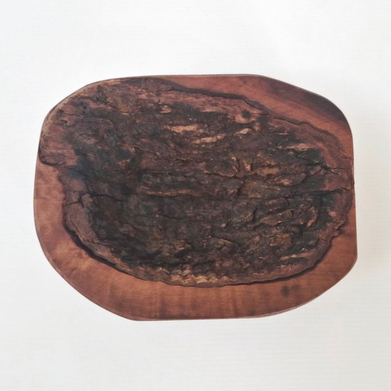 Image 1 of Vintage brutalistische sieradenbak van hout en boomschors, jaren 70, DLG Alexandre Noll