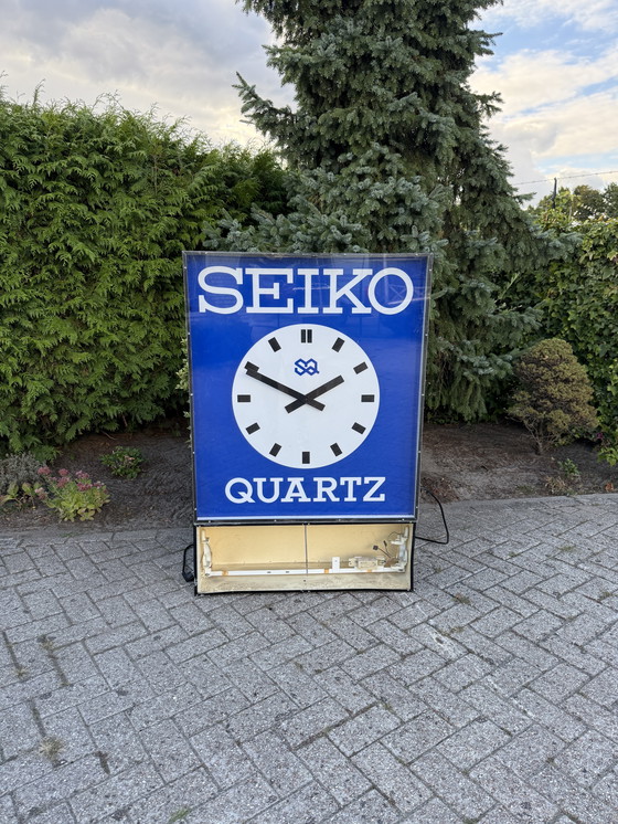 Image 1 of Caja de luz grande Seiko con letrero de tienda de reloj eléctrico