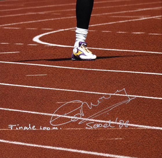 Origineel / Gesigneerd / Iconische Foto / 100m Finale Seoul 1988 / Cult Kunstfoto / Gesigneerd – Giclée Prints (photo 6 of 6)