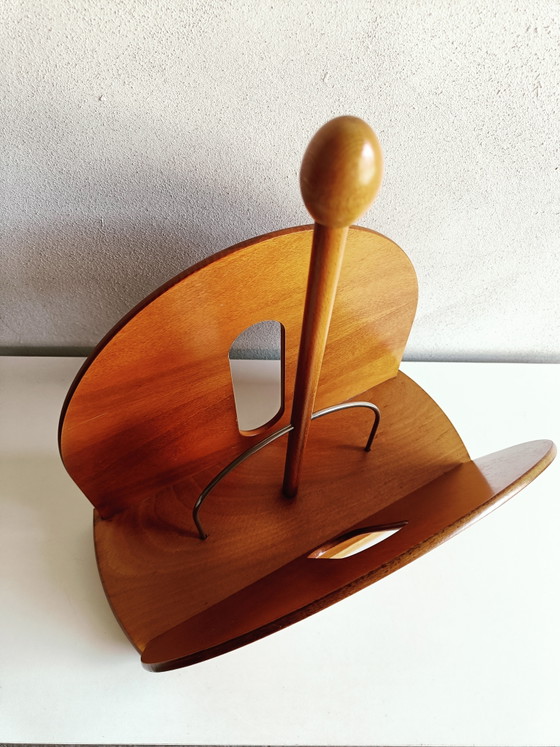 Image 1 of Revistero Valsecchi "Scoop" – Madera de haya con acabado cerezo – Diseño italiano