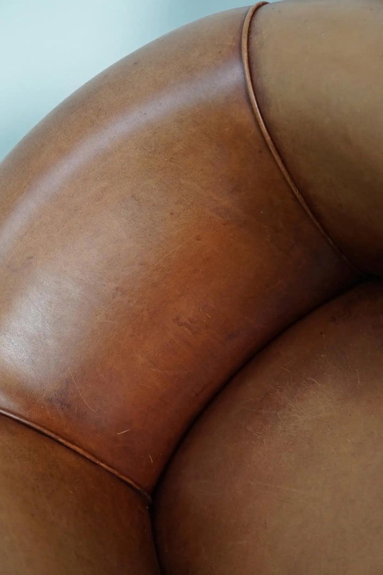 Image 1 of Poltrone club olandesi vintage in pelle color cognac, set da 2
