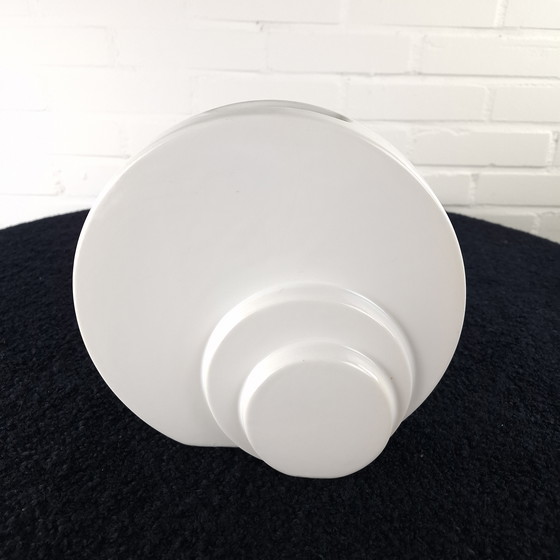 Image 1 of Vintage Memphis Milano vase circa 1980s white ceramic