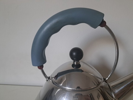 Alessi - 1980 3-Piece Breakfast/Coffee Set: Kettle '9093' & 2 Espresso Cups 'MGDT' - Michael Graves (photo 8 of 10)