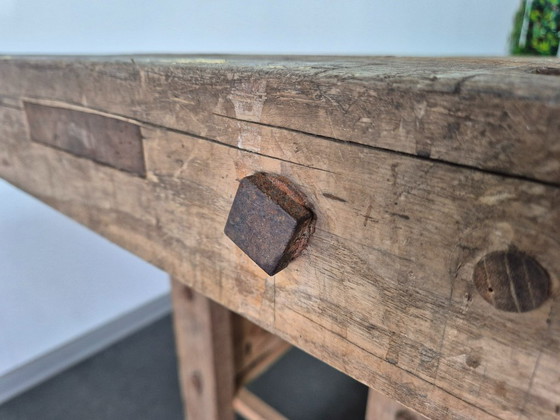 Antieke Vintage Timmermanswerkbank – Tuintafels, Wood (photo 10 of 21)