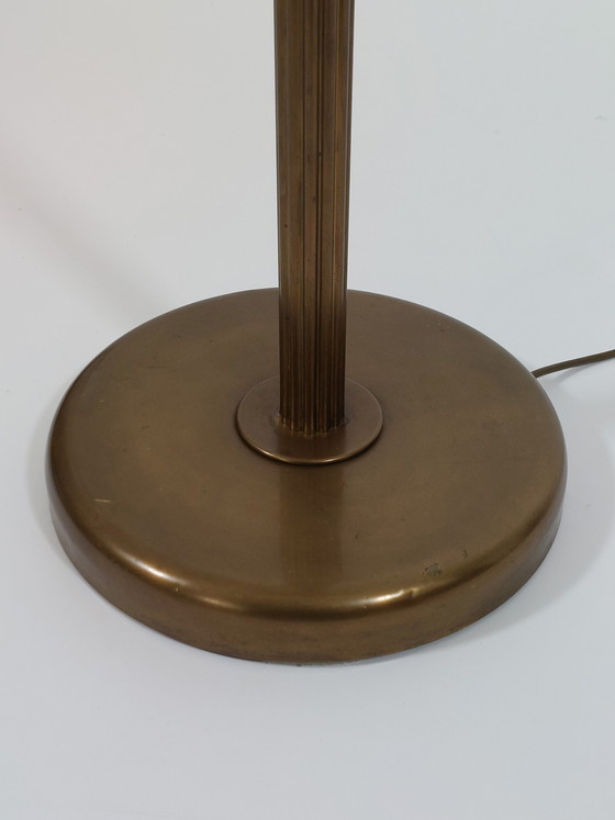 Image 1 of Lampada da terra vintage in ottone, decorazione a colonna