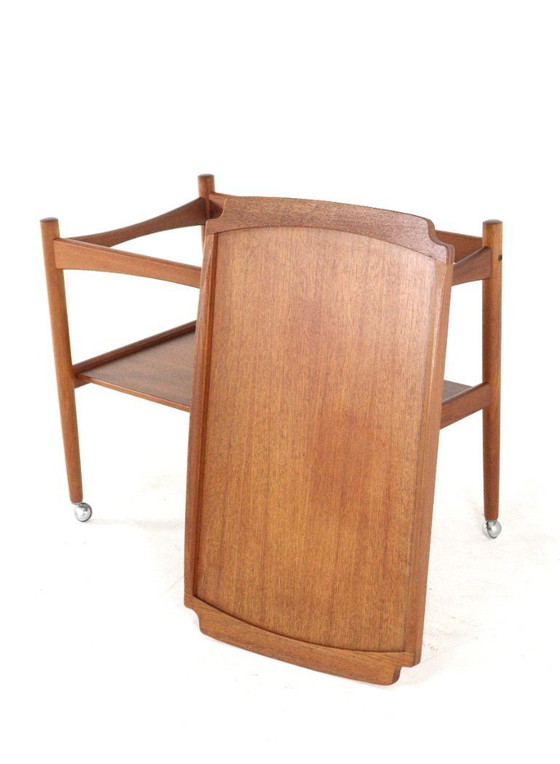Image 1 of Carrello Poul Hundevad con vassoio rimovibile, stile vintage danese.