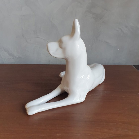 Image 1 of Vintage Deense Hond Van Porselein Art Deco