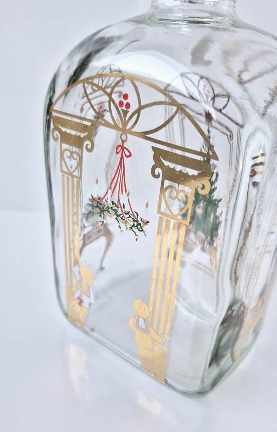 Image 1 of Holmegaard Copenhagen Bouteille de Noël 1991 Design Michael Bang, Décor Jette Frölich Danemark