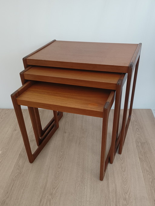 Opal Set Of Three Nest Tables In Walnut